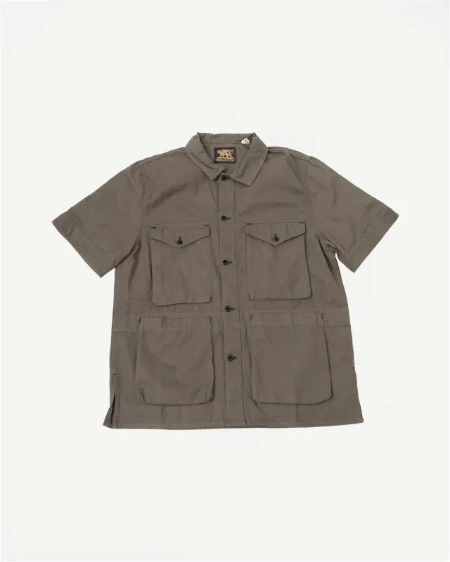 Rivera Neppy Herringbone - Khaki Green made by Indigofera