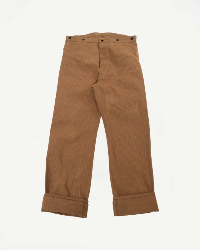 Lot 1228 - 1874 3-Pocket Greenebaum Heavy Leather Bound Overall Trousers - Duck Stripe sold by Dant