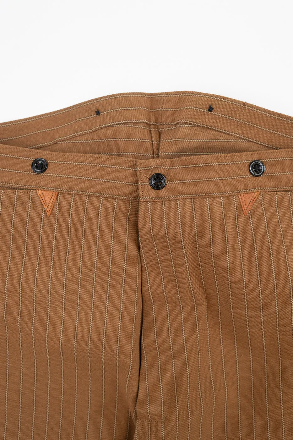 Lot 1228 - 1874 3-Pocket Greenebaum Heavy Leather Bound Overall Trousers - Duck Stripe sold by Dant product image thumbnail 3