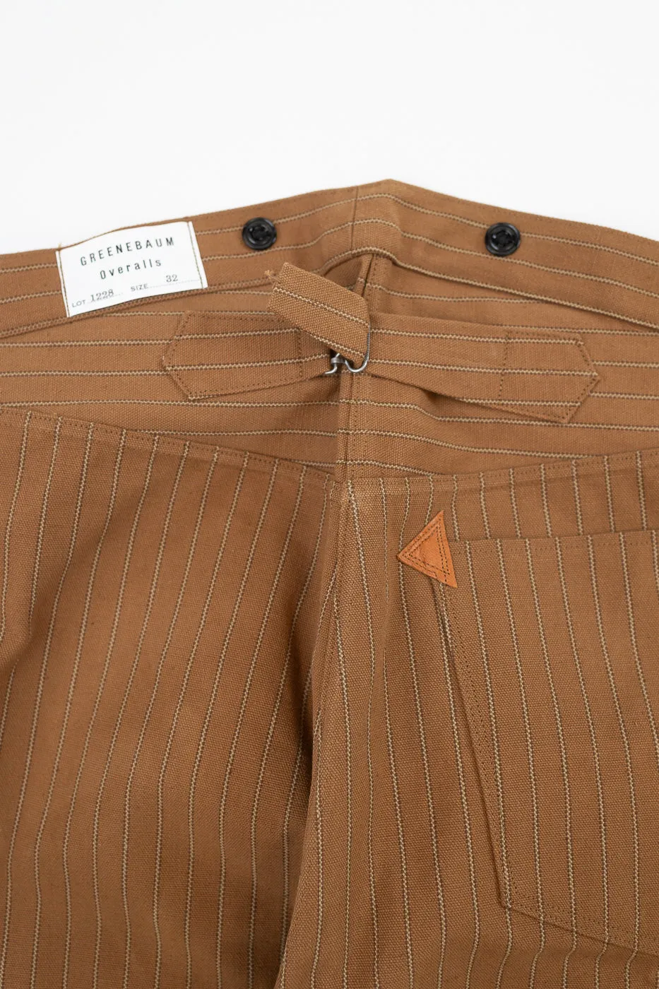 Lot 1228 - 1874 3-Pocket Greenebaum Heavy Leather Bound Overall Trousers - Duck Stripe sold by Dant product image thumbnail 2