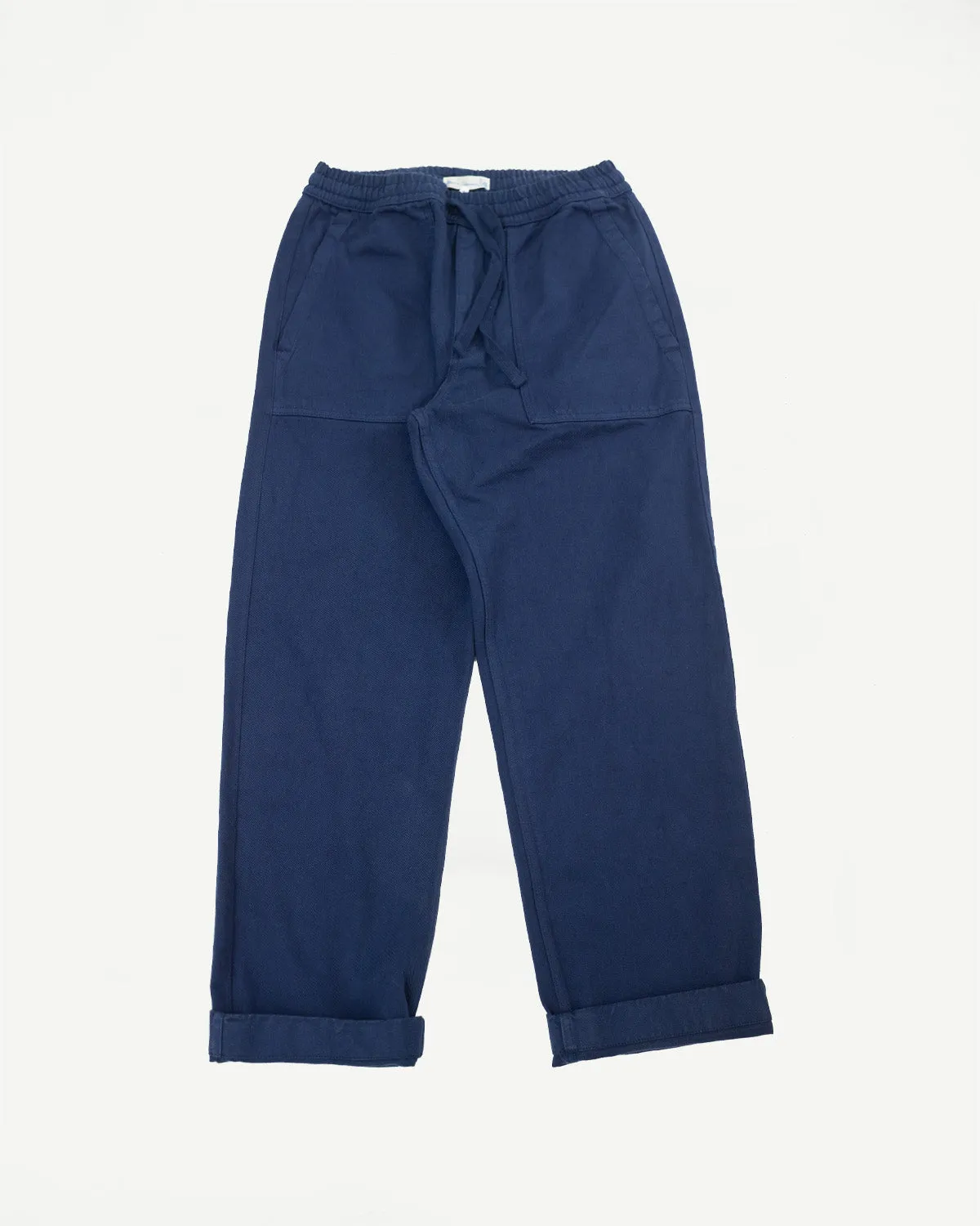 PANTS05.66 - Organic Cotton Broken Twill Drawstring Pants - Ink Blue sold by Dant