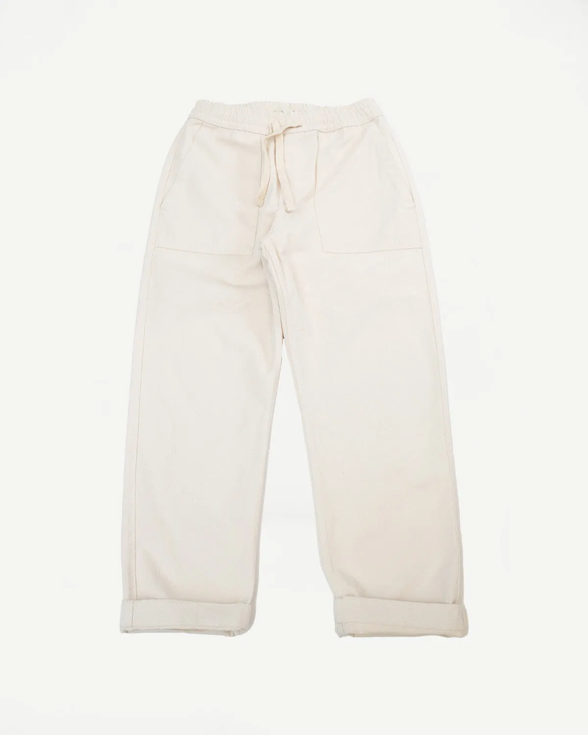 PANTS05.02 - Organic Cotton Broken Twill Drawstring Pants - Nature sold by Dant
