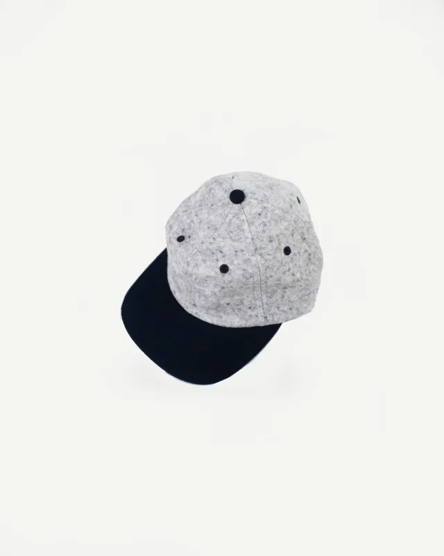 Unstructured Wool 2-Tone Baseball Hat - Natural, Navy Heather made by Dehen 1920