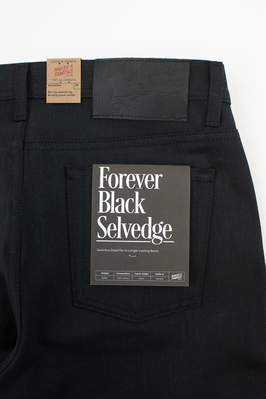 12.5oz - Forever Black Selvedge Denim - Weird Guy sold by Dant product image thumbnail 2