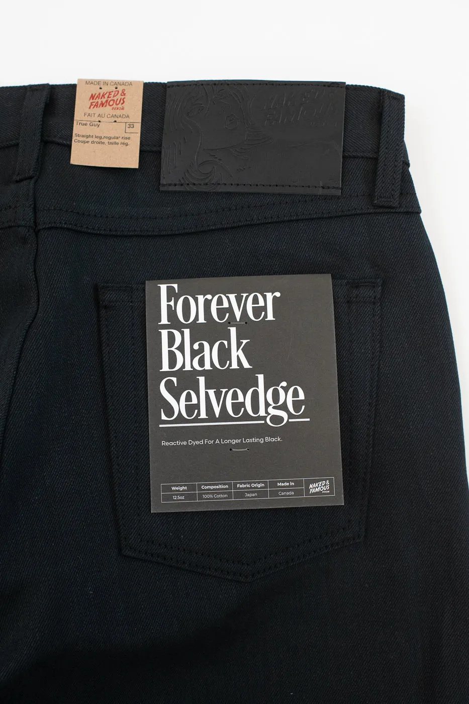 12.5oz - Forever Black Selvedge Denim - True Guy sold by Dant product image thumbnail 2