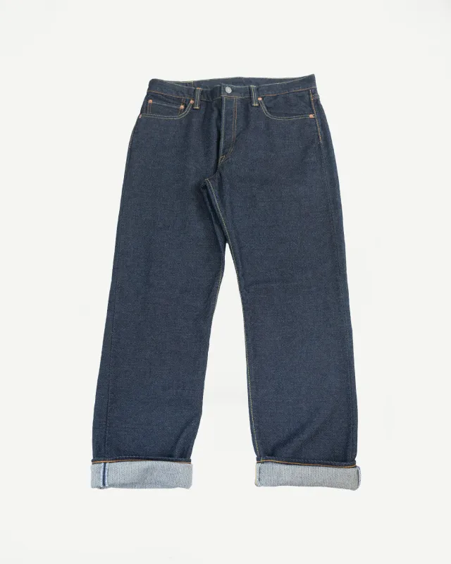 1170-1-ID - Sashiko Denim Loose Fit - Indigo x Natural made by Pure Blue Japan