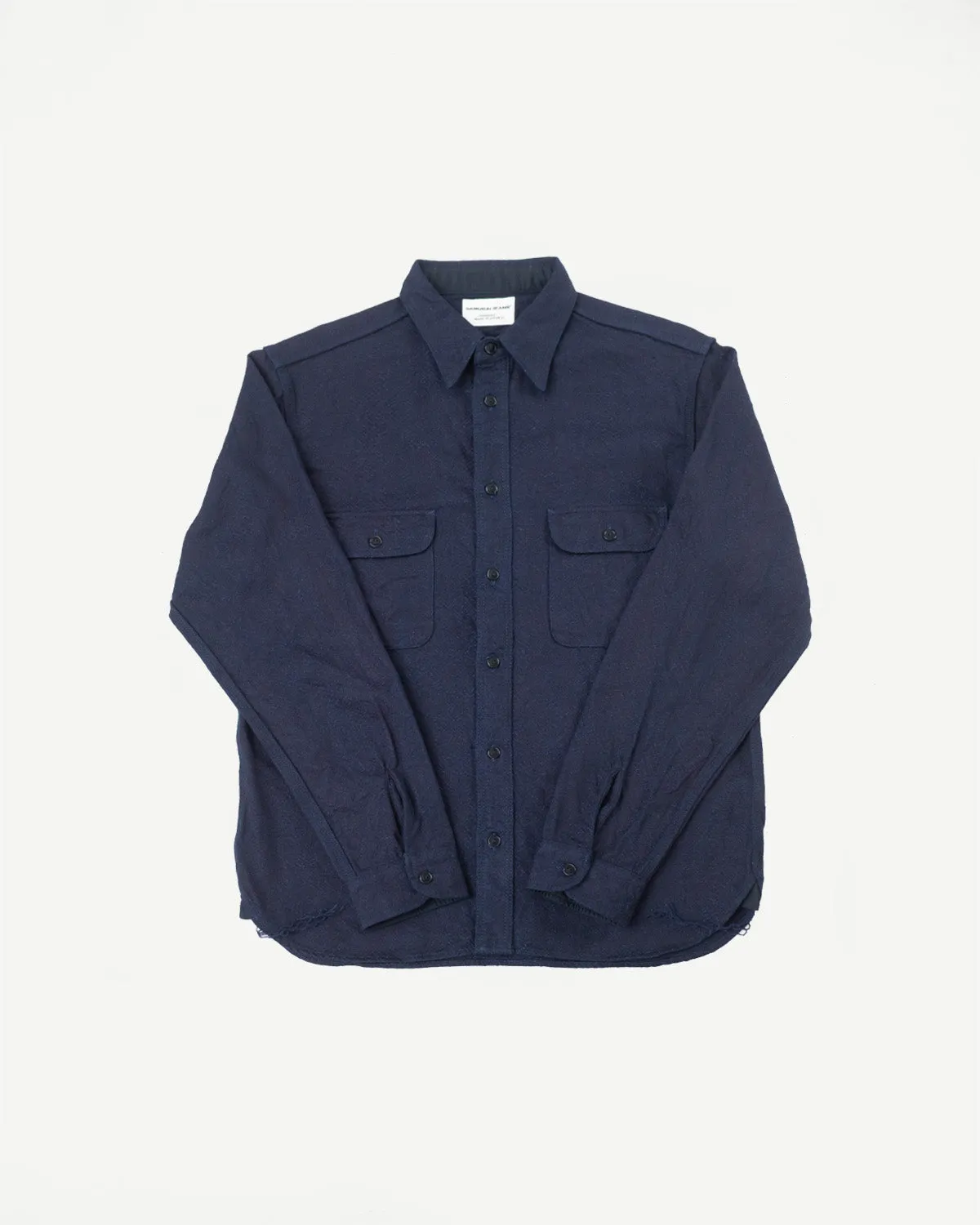 SSN25-01W - Snake Jacquard Work Shirt - Indigo sold by Dant