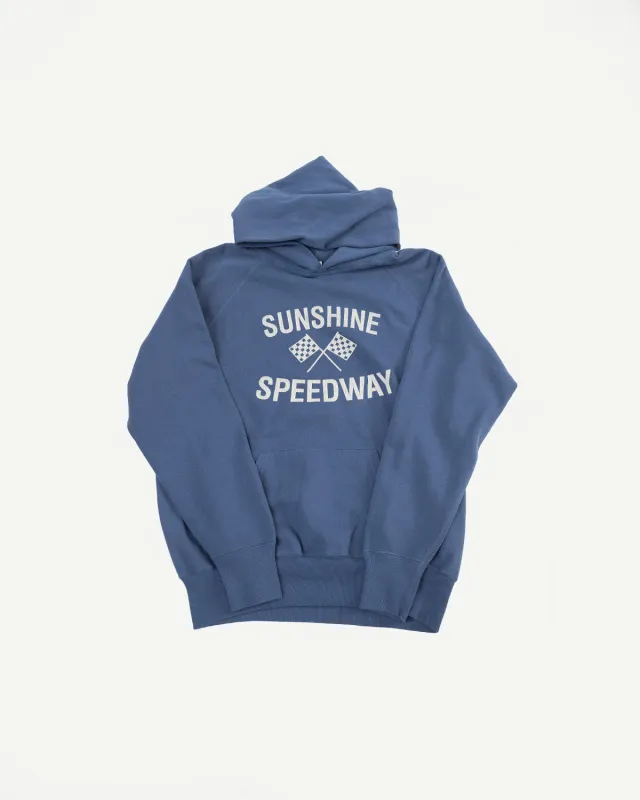 Lot 462-3 - "Sunshine Speedway" Print Sweat Parka - Blue made by WAREHOUSE & CO.