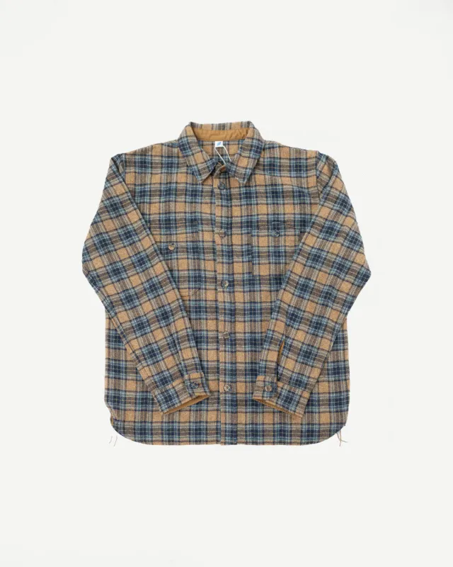 2229-BE - Woven Tweed Check Double Pocket Shirt - Beige sold by Dant