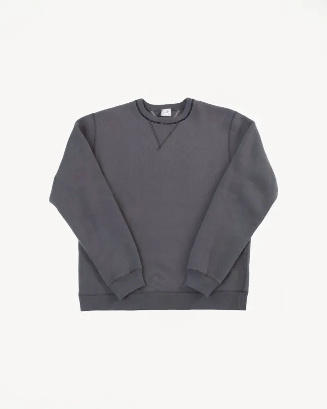 LCS1003 - Sinker Super Fluffy Knit Double-V Sweatshirt - Classic Black made by Loop & Weft