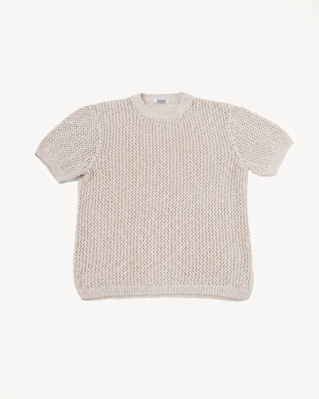 Flamme Knit T-Shirt - Ecru made by 3sixteen