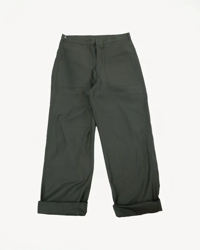 Lot 225 - Back Satin Baker Pants - OD Green made by Denime