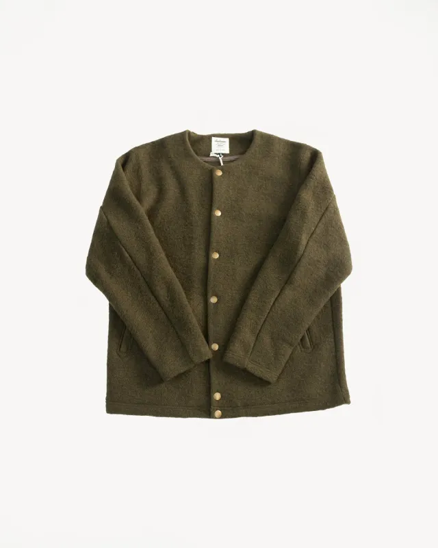 Wool Collarless Jacket - 20 Khaki sold by Dant