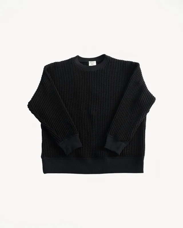 Big Waffle Crew Neck - 07 Black made by Jackman