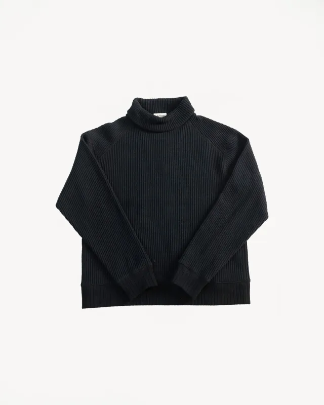 Waffle High-Neck - 07 Black made by Jackman