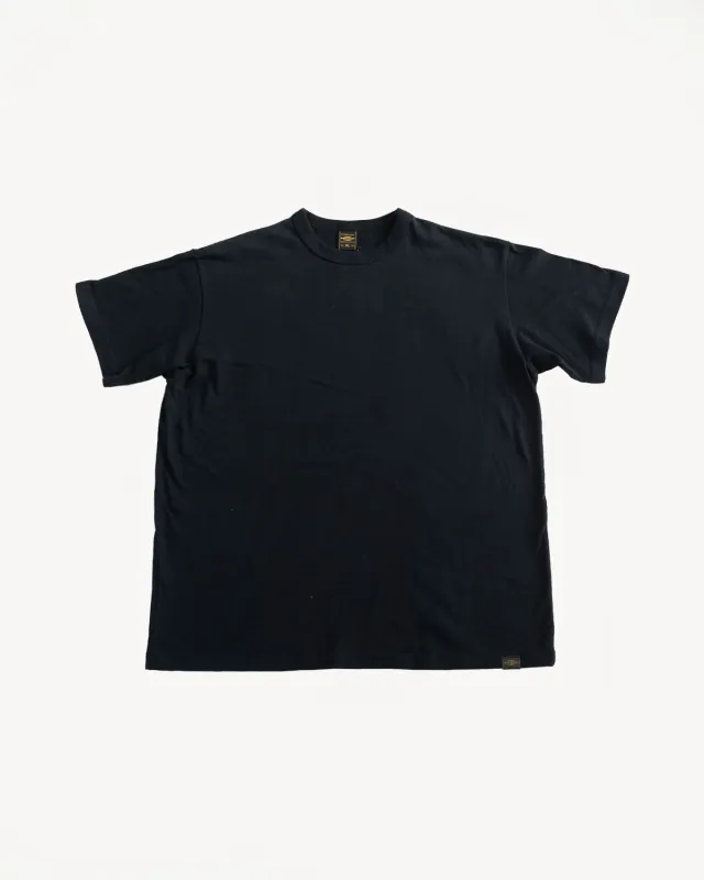 IHT-1610L-BLK - 6.5oz Loopwheel Crew Neck T-Shirt with Longer Body - Black made by Iron Heart