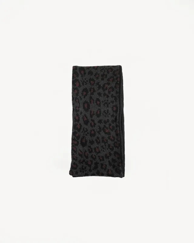 R5076 - Reversible Leopard Chunky Muffler Scarf - Charcoal made by ROTOTO