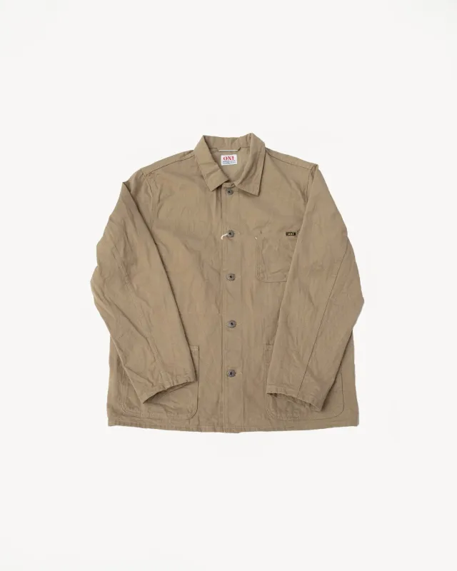 03501-SVC-KHB - 9.5oz Selvedge Chino Coverall - Khaki made by Oni