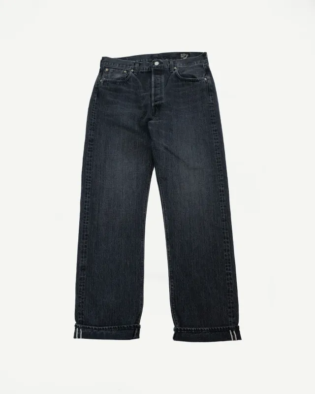 01-1050W-D61S - 105 - Standard Fit Selvedge Denim - Black Stone made by orSlow