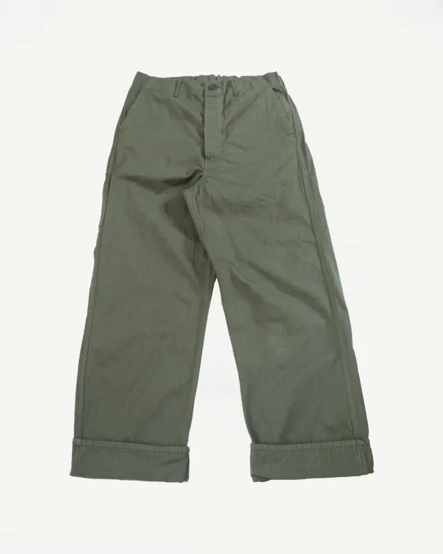03-5011-76 - Wide French Work Pant - Army Green sold by Dant