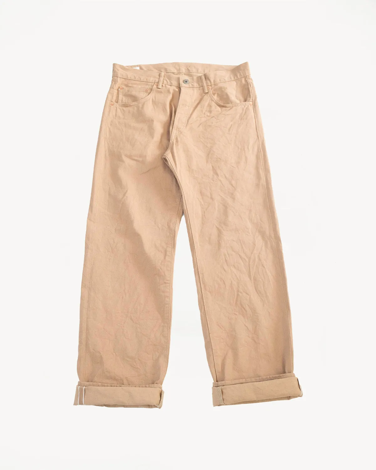 022-SCKB - 10oz "Khaki Beige" Selvedge Chino - Relax Straight sold by Dant