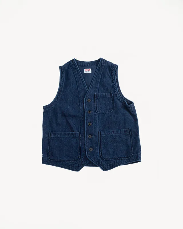 05100-3x3IDT - Twill Bio-Wash Vest - Indigo sold by Dant