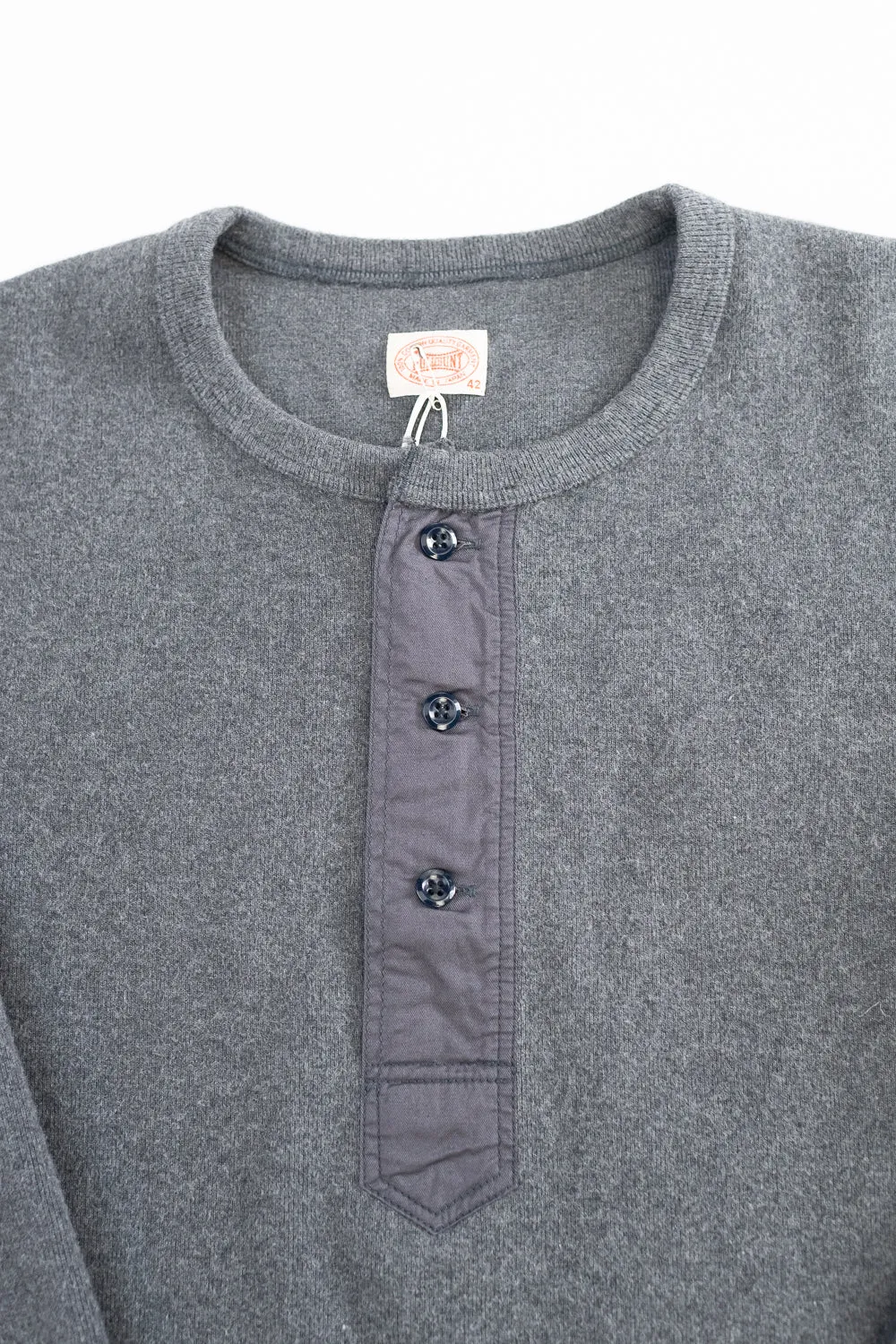 5502H - Cotton Rib Henley Neck L/S Shirt - Charcoal Black sold by Dant product image thumbnail 2
