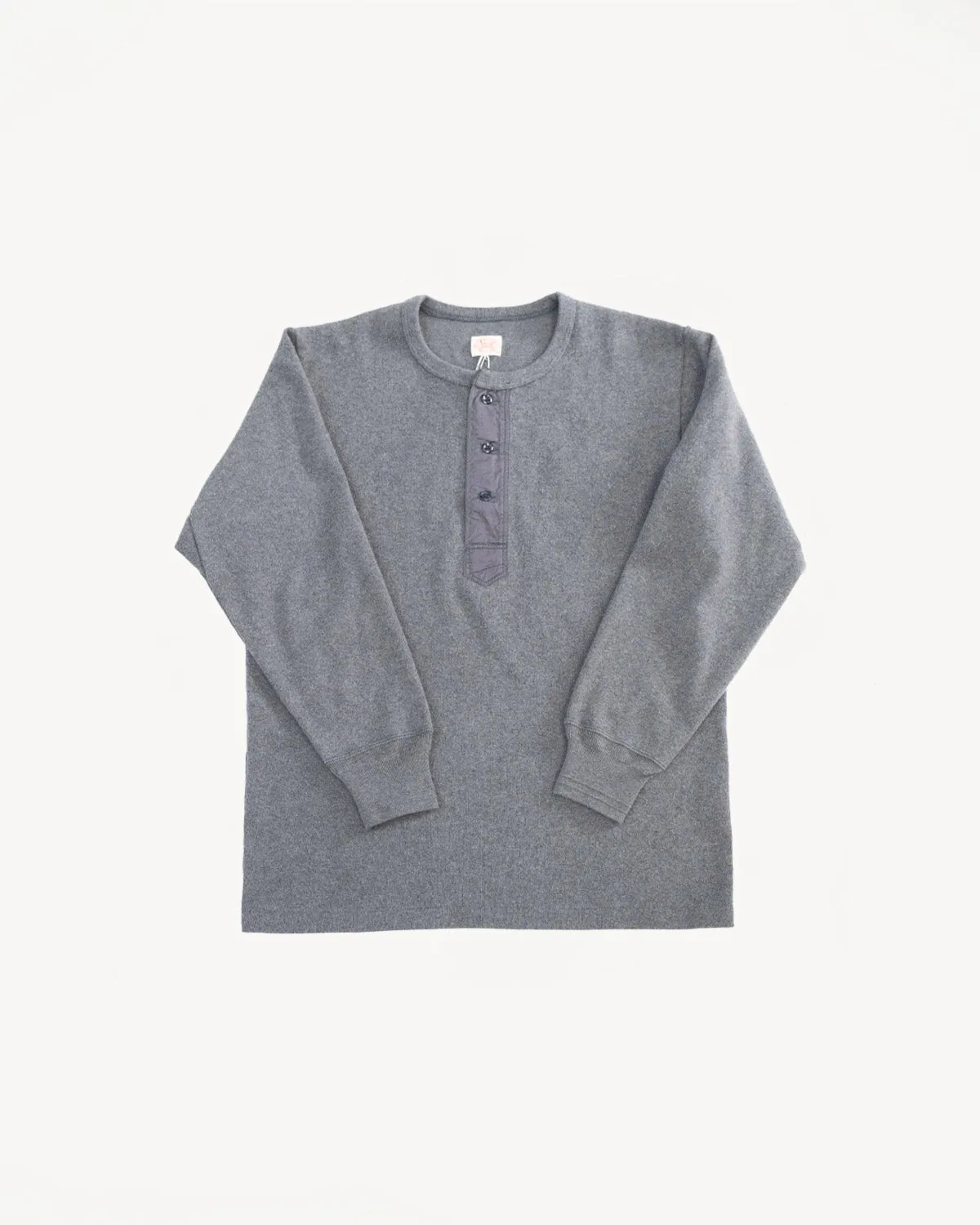 5502H - Cotton Rib Henley Neck L/S Shirt - Charcoal Black sold by Dant