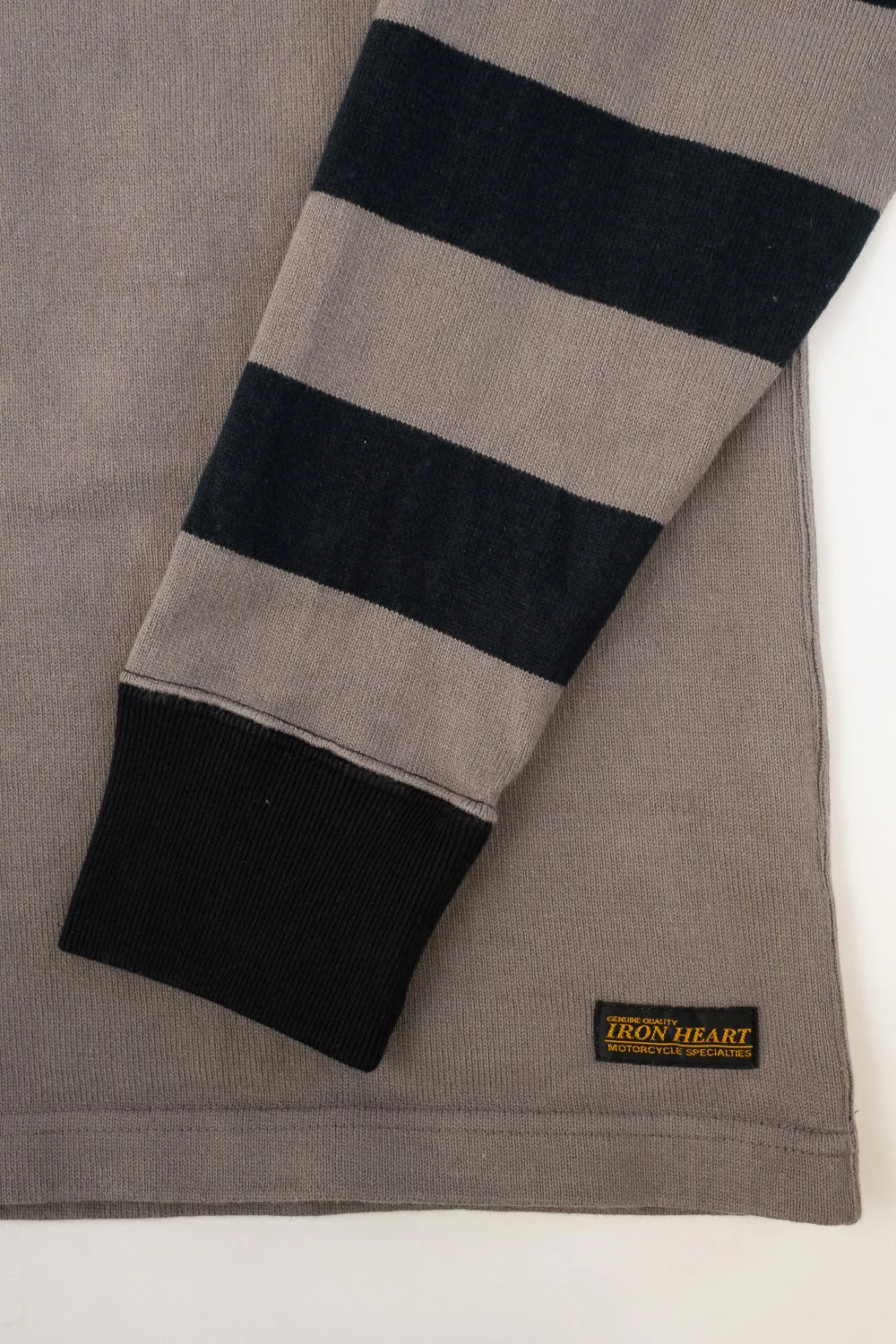 IHTB-12-GRY - 11oz Cotton Knit Long-Sleeved Sweater - Grey Body, Black Stripes sold by Dant product image thumbnail 3