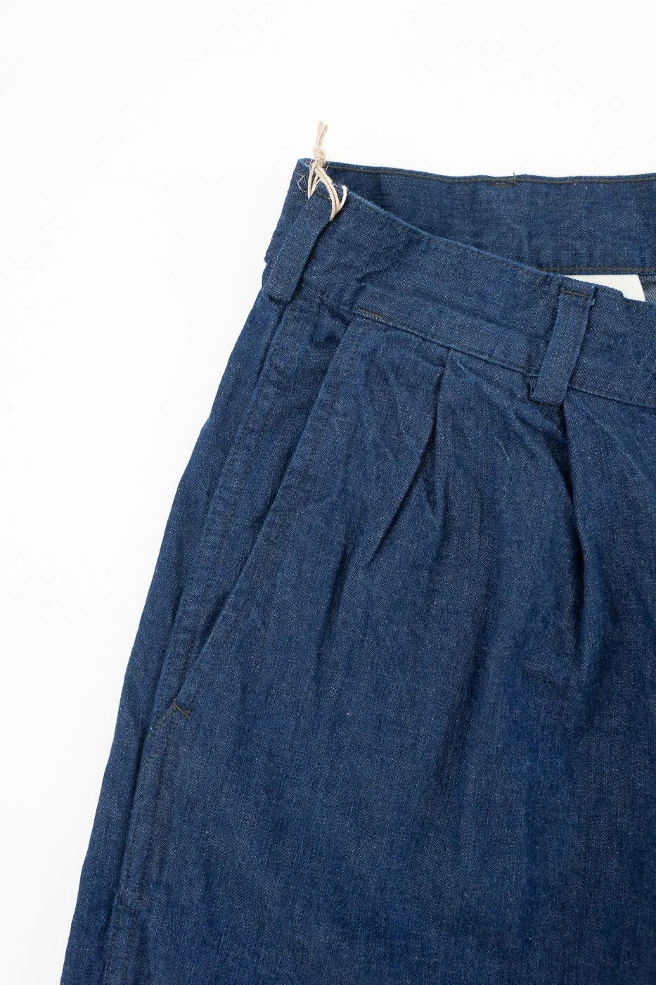 03-5021-A81 - Two Tuck Denim Wide Trousers - One Wash (Light Blue) sold by Dant product image thumbnail 4