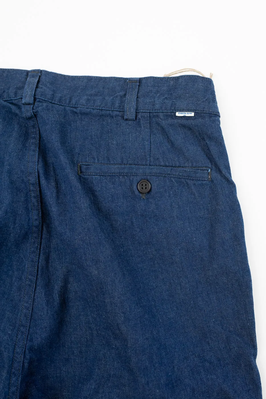 03-5021-A81 - Two Tuck Denim Wide Trousers - One Wash (Light Blue) sold by Dant product image thumbnail 2