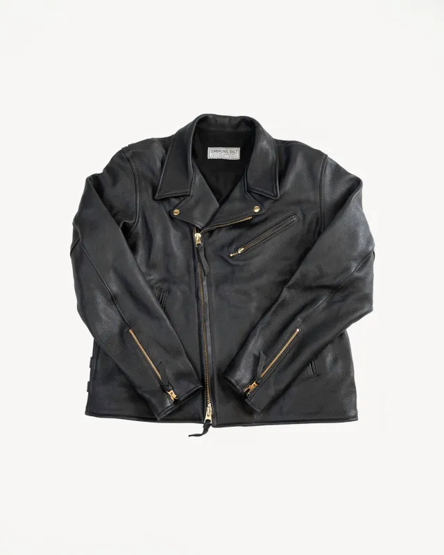 IHSB-PAC-BLK - Iron Heart X Simmons Bilt Deerskin Pacific Rider's Jacket - Black made by Iron Heart