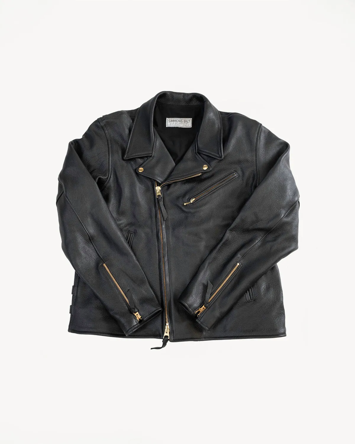 IHSB-PAC-BLK - Iron Heart X Simmons Bilt Deerskin Pacific Rider's Jacket - Black sold by Dant
