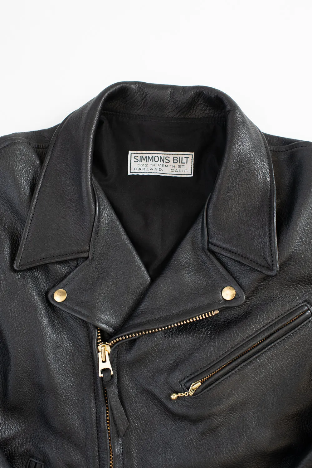 IHSB-PAC-BLK - Iron Heart X Simmons Bilt Deerskin Pacific Rider's Jacket - Black sold by Dant product image thumbnail 2