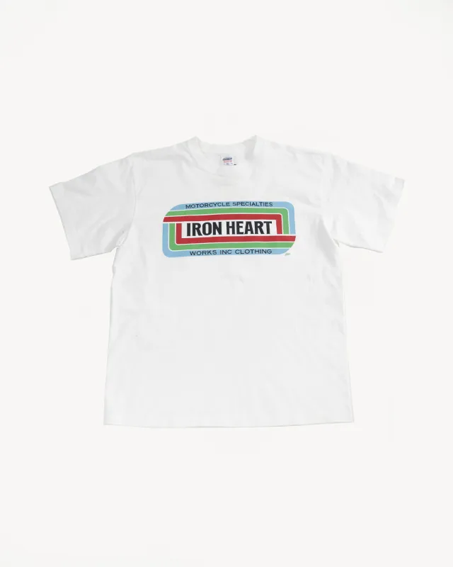 IHT-2405-WHT - 7.5oz Printed Loopwheel Crew Neck T-Shirt - White made by Iron Heart