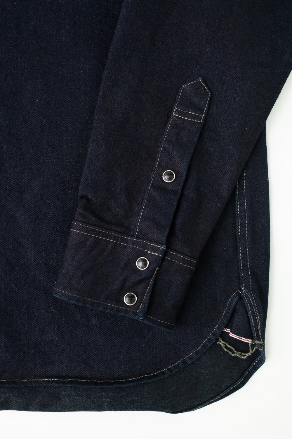 IHSH-295-IB - 14oz Selvedge Denim Western Shirt - Indigo/Black sold by Dant product image thumbnail 4