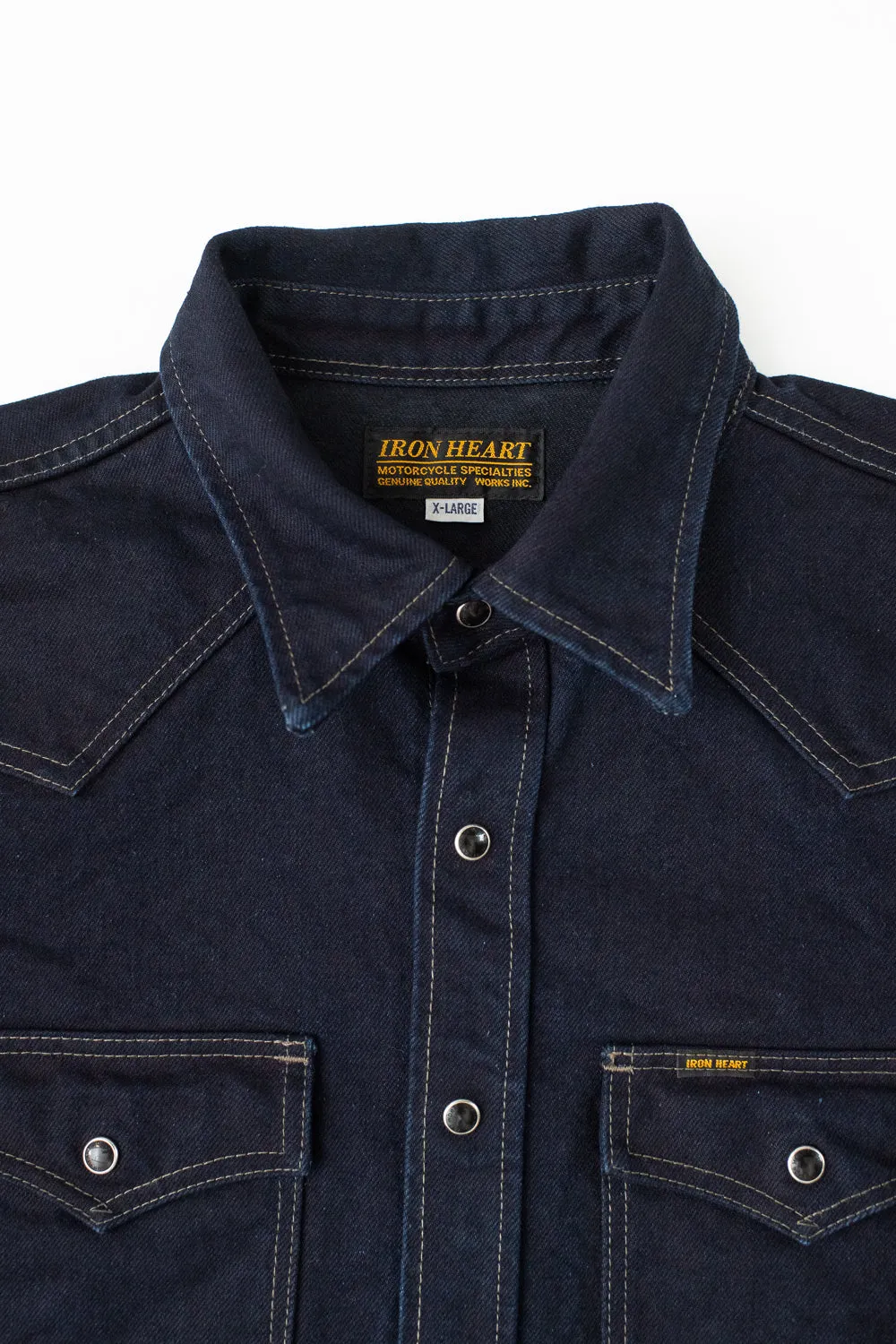 IHSH-295-IB - 14oz Selvedge Denim Western Shirt - Indigo/Black sold by Dant product image thumbnail 2