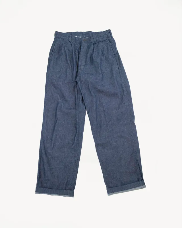 03-5021-81 - Two Tuck Denim Wide Trousers - One Wash sold by Dant