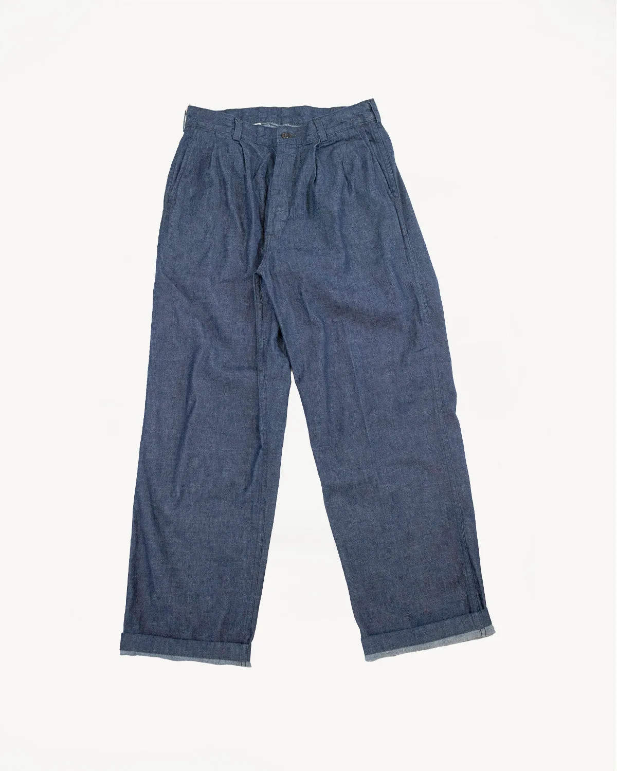 03-5021-81 - Two Tuck Denim Wide Trousers - One Wash sold by Dant