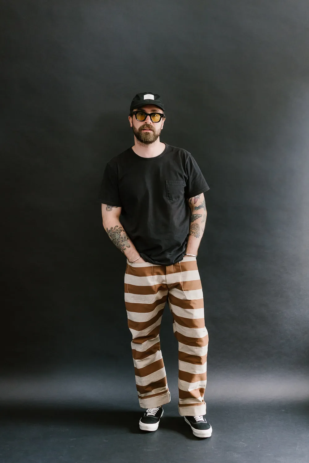 Lot 1230 - Striped Prisoner Pants - Brown sold by Dant product image thumbnail 5