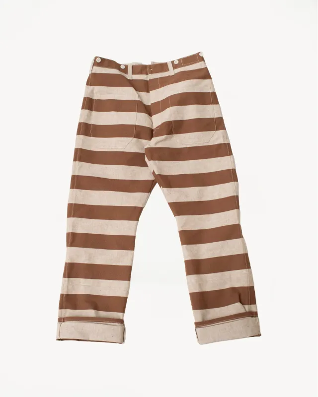 Lot 1230 - Striped Prisoner Pants - Brown sold by Dant
