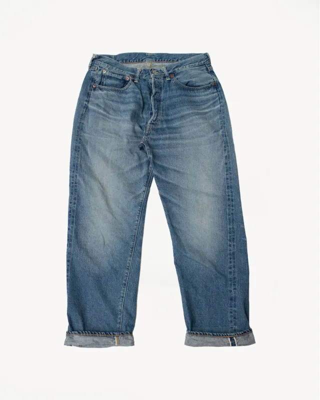 Lot 2nd-Hand - 12oz 1101 Used Wash Selvedge - Light Indigo made by WAREHOUSE & CO.