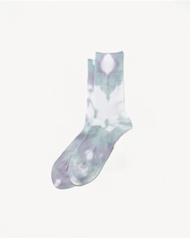 R1490 - Tie Dye Formal Crew Socks - Light Blue, Sax, White made by ROTOTO