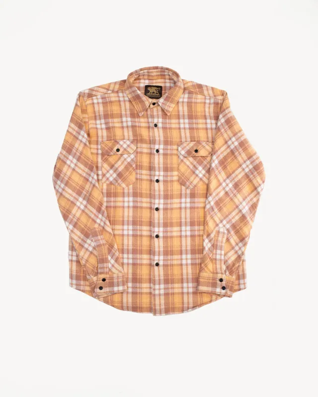 Bryson Check Flannel - Sunfaded Ochre made by Indigofera