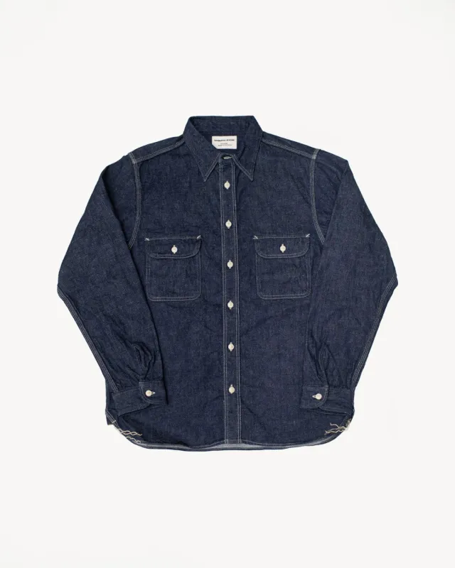 SJWS-SC01W - 10oz "Samurai Cotton" Denim Work Shirt - Indigo made by Samurai Jeans