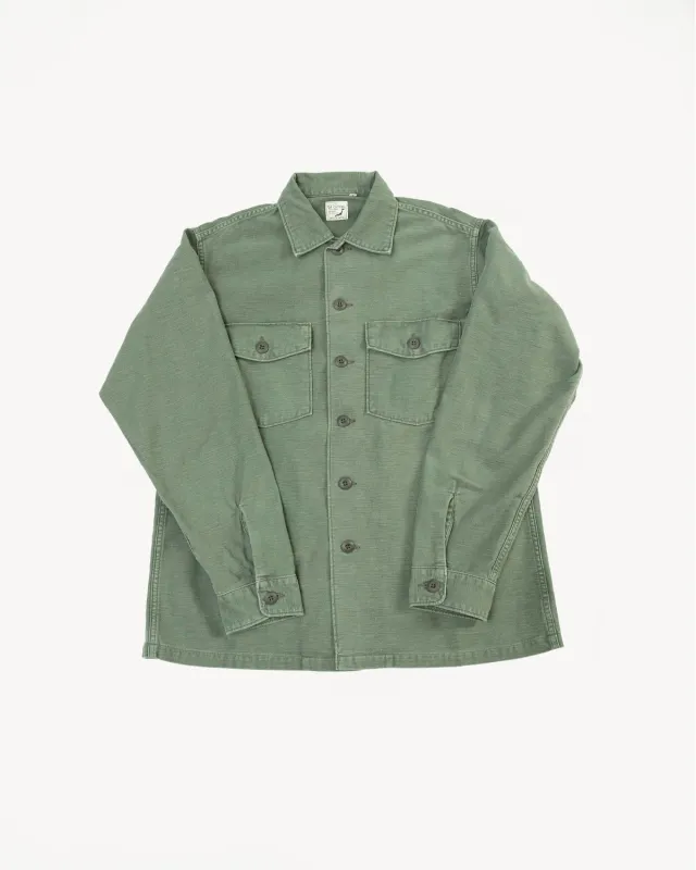 03-8045-216 - Fatigue Shirt Reverse Sateen - Vintage Washed Olive made by orSlow