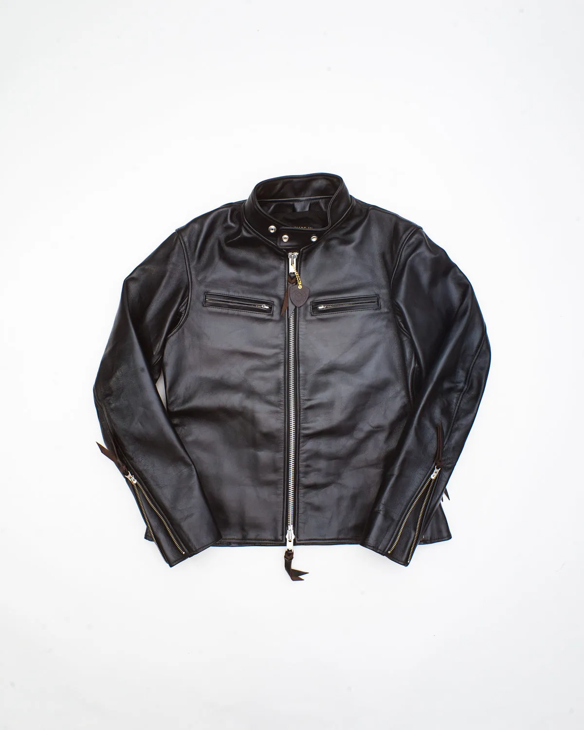 IHSH-35 - Japanese Horsehide Rider’s Jacket - Black (Tea-Core Dyed) sold by Dant