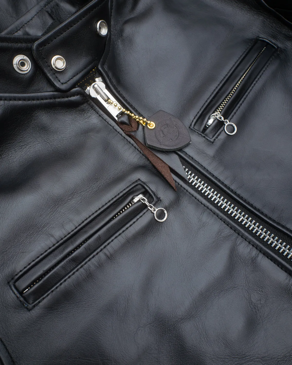 IHSH-35 - Japanese Horsehide Rider’s Jacket - Black (Tea-Core Dyed) sold by Dant product image thumbnail 5