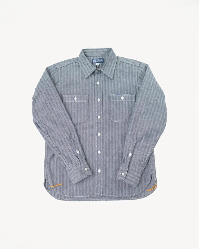 IHSH-308-IND - 12oz Herringbone Work Shirt - Indigo made by Iron Heart
