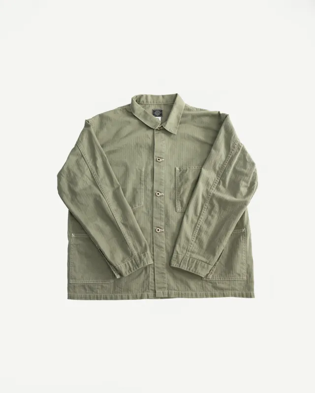3114R-MH5 - USMC 1930s Utility Jacket Mini HBT - Sage made by Post O'Alls